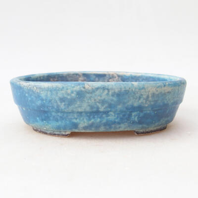 Ceramiczna miska bonsai 13,5 x 10,5 x 3,5 cm, kolor niebiesko-biały - 1