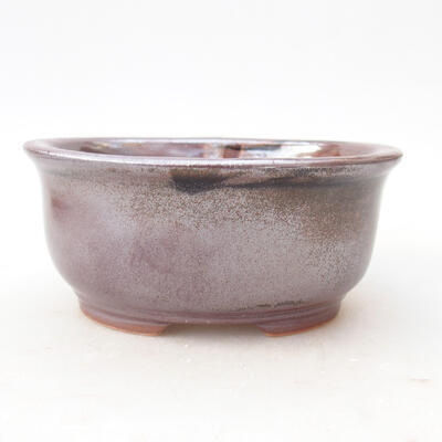 Ceramiczna miska bonsai 12 x 10 x 5,5 cm, kolor brązowo-czarny - 1