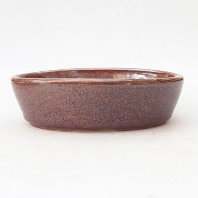 Ceramiczna miska bonsai 14,5 x 9,5 x 4 cm, kolor brązowy - 1