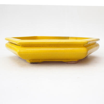 Ceramiczna miska bonsai 19 x 16,5 x 4 cm, kolor żółty - 1