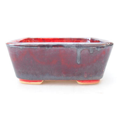 Ceramiczna miska bonsai 10,5 x 9 x 4 cm, kolor czerwony - 1