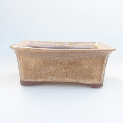Ceramiczna miska bonsai 17,5 x 14 x 6,5 cm, kolor brązowy - 1