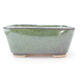 Ceramiczna miska bonsai 13 x 10 x 6 cm, kolor zielony metal - 1/3