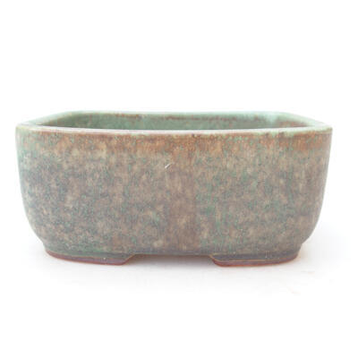 Ceramiczna miska bonsai 12 x 9,5 x 5 cm, kolor zielono-brązowy - 1