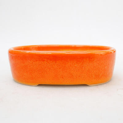 Ceramiczna miska bonsai 13 x 10 x 3,5 cm, kolor pomarańczowy - 1