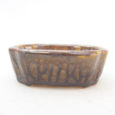Ceramiczna miska bonsai 11 x 8 x 3,5 cm, kolor brązowy - 1