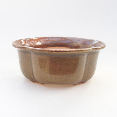 Ceramiczna miska bonsai 13 x 10,5 x 5 cm, kolor brązowy - 1
