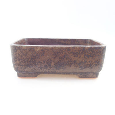 Ceramiczna miska bonsai 14,5 x 11 x 5 cm, kolor brązowy - 1
