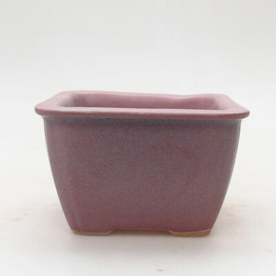 Ceramiczna miska bonsai 8 x 8 x 5,5 cm, kolor różowy - 1