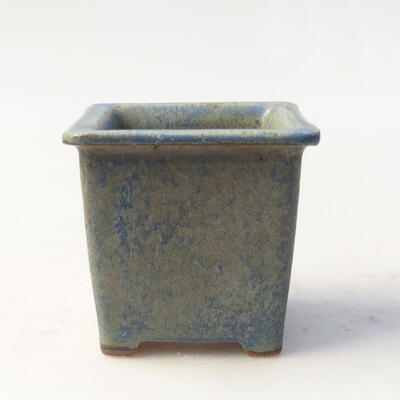 Ceramiczna miska bonsai 5,5 x 5,5 x 5,5 cm, kolor niebiesko-brązowy - 1