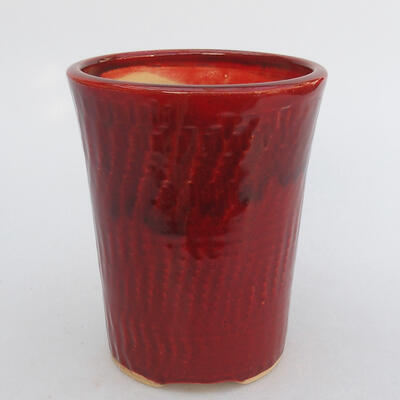 Ceramiczna miska bonsai 9,5 x 9,5 x 11,5 cm, kolor czerwony - 1