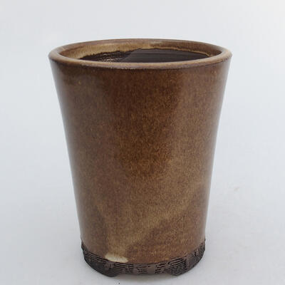 Ceramiczna miska bonsai 9,5 x 9,5 x 12 cm, kolor brązowy - 1