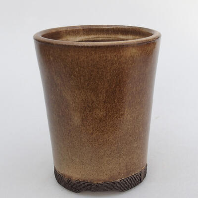 Ceramiczna miska bonsai 9,5 x 9,5 x 11,5 cm, kolor brązowy - 1