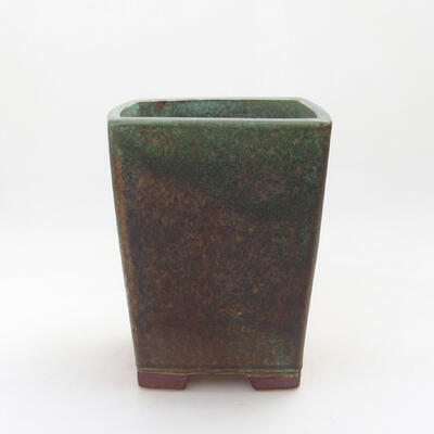 Ceramiczna miska bonsai 14,5 x 14,5 x 19 cm, kolor zielono-brązowy - 1