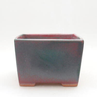 Ceramiczna miska bonsai 15 x 15 x 10,5 cm, kolor różany metal - 1