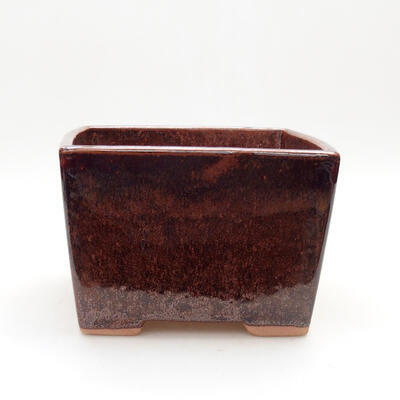Ceramiczna miska bonsai 15 x 15 x 10,5 cm, kolor brązowy - 1