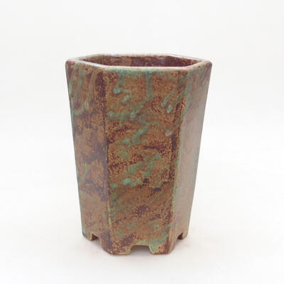 Ceramiczna miska bonsai 13 x 11,5 x 17 cm, kolor zielono-brązowy - 1