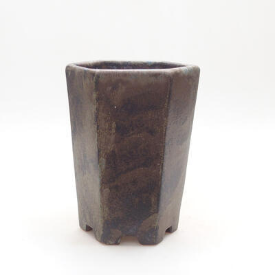 Ceramiczna miska bonsai 13 x 13 x 13,5 cm, kolor brązowy - 1