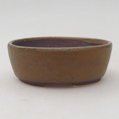 Ceramiczna miska bonsai 10 x 8,5 x 3,5 cm, kolor brązowy - 1