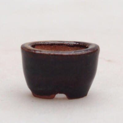 Ceramiczna miska bonsai 2 x 1,5 x 1 cm, kolor czarny - 1