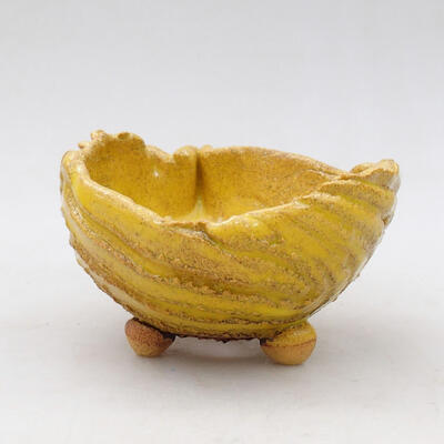 Ceramiczna muszla 8,5 x 8,5 x 5,5 cm, kolor żółty - 1