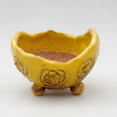 Ceramiczna muszla 8 x 8 x 6 cm, kolor żółty - 1