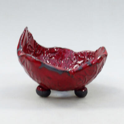 Ceramiczna muszla 8,5 x 8 x 6,5 cm, kolor czerwony - 1