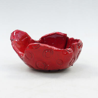 Ceramiczna muszla 9,5 x 7,5 x 5 cm, kolor czerwony - 1