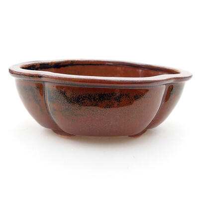 Ceramiczna miska bonsai 12 x 10 x 4,5 cm, kolor brązowy - 1