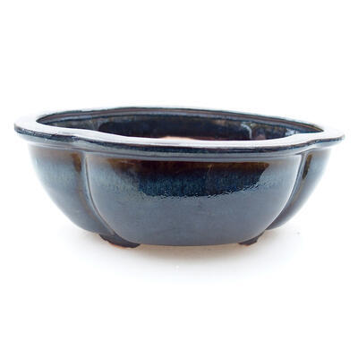 Ceramiczna miska bonsai 12 x 10 x 4,5 cm, kolor niebiesko-czarny - 1