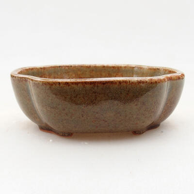 Ceramiczna miska bonsai 10 x 8,5 x 3 cm, kolor brązowy - 1
