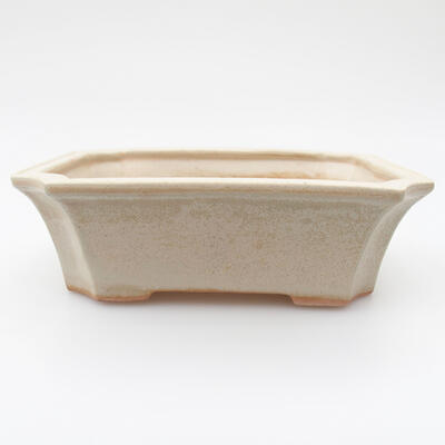 Ceramiczna miska do bonsai 12,5 x 10,5 x 4 cm, kolor beżowy - 1