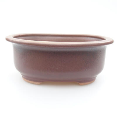 Ceramiczna miska bonsai 14 x 11 x 5,5 cm, kolor brązowy - 1