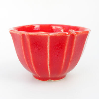 Ceramiczna miska bonsai 5 x 5 x 3,5 cm, kolor czerwony - 1