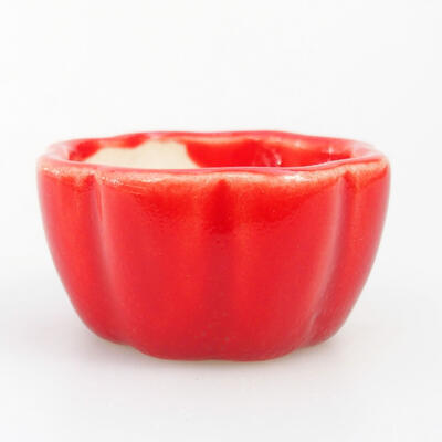 Ceramiczna miska bonsai 3,5 x 3,5 x 2 cm, kolor czerwony - 1