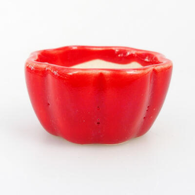 Ceramiczna miska bonsai 3,5 x 3,5 x 2 cm, kolor czerwony - 1