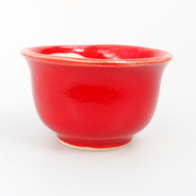 Ceramiczna miska bonsai 4,5 x 4,5 x 3 cm, kolor czerwony - 1