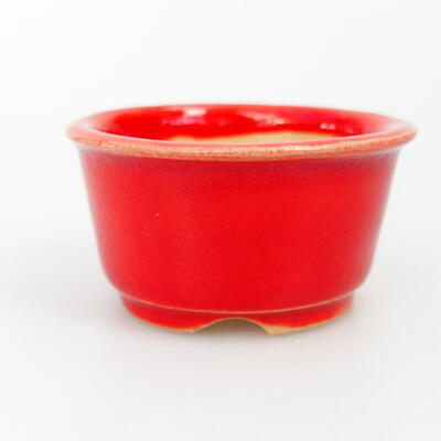 Ceramiczna miska bonsai 4 x 4 x 2,5 cm, kolor czerwony - 1