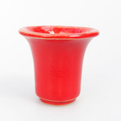 Ceramiczna miska bonsai 4 x 4 x 4 cm, kolor czerwony - 1