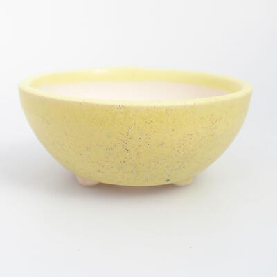 Ceramiczna miska bonsai 6 x 6 x 3 cm, kolor żółty - 1