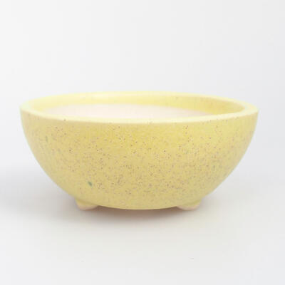 Ceramiczna miska bonsai 6 x 6 x 3 cm, kolor żółty - 1