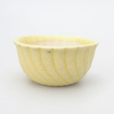 Ceramiczna miska bonsai 5 x 5 x 3 cm, kolor żółty - 1