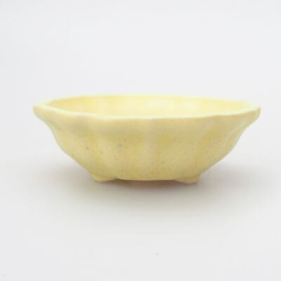 Ceramiczna miska bonsai 5 x 5 x 2 cm, kolor żółty - 1