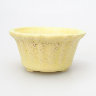 Ceramiczna miska bonsai 5 x 5 x 3 cm, kolor żółty - 1