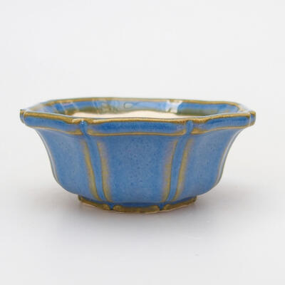 Ceramiczna miska bonsai 6 x 6 x 2,5 cm, kolor niebieski - 1