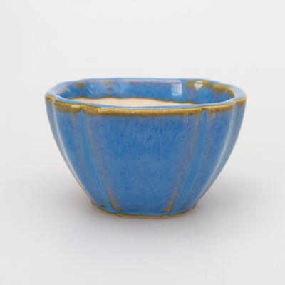 Ceramiczna miska bonsai 4,5 x 4,5 x 3 cm, kolor niebieski - 1