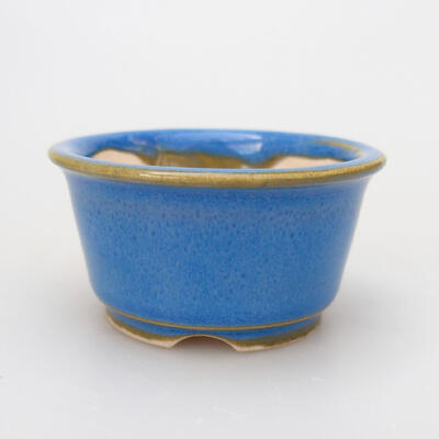 Ceramiczna miska bonsai 4 x 4 x 2,5 cm, kolor niebieski - 1