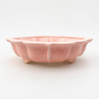Ceramiczna miska bonsai 17 x 17 x 4,5 cm, kolor różowy - 1