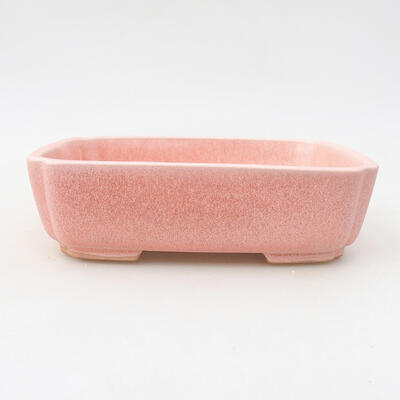 Ceramiczna miska bonsai 15 x 11,5 x 4 cm, kolor różowy - 1