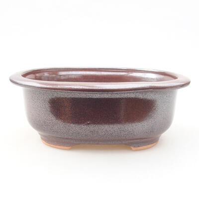 Ceramiczna miska bonsai 14 x 11 x 5 cm, kolor brązowy - 1